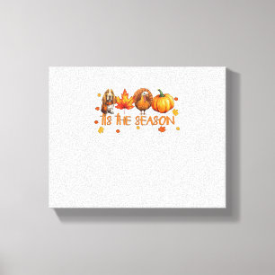 Tis The Season Basset Hound Dog Fall Thanksgiving  Canvas Print