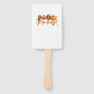 Tis The Season Basset Hound Dog Fall Thanksgiving Hand Fan
