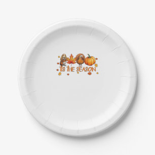 Tis The Season Basset Hound Dog Fall Thanksgiving  Paper Plate