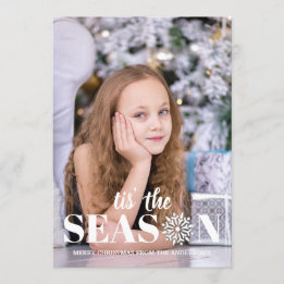 Tis' the Season | Black & White Holiday Photo Card