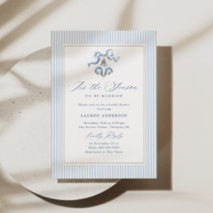 Tis the Season Blue Christmas Bridal Shower Invitation