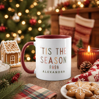 'Tis the Season Boho Christmas Custom Name Mug