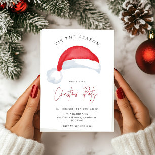 Tis the Season Bow with Santa Holiday Invitation