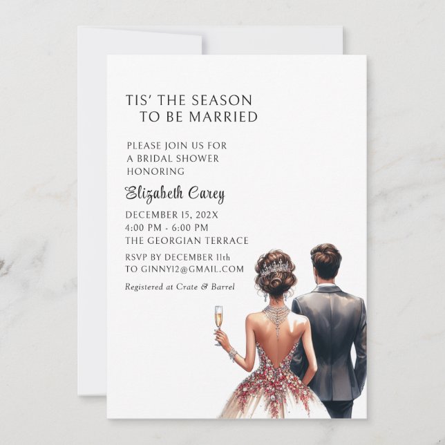 Tis' The Season Bridal Shower Invitation (Front)
