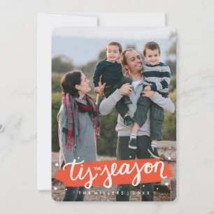 Tis the Season Brush Stroke Holiday Photo Card