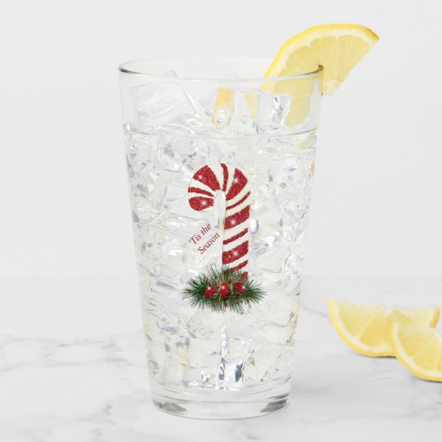'Tis the Season Candy Cane Shines  Glass (Back Ice)