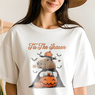 'Tis the Season Capybara Halloween Funny Tri-Blend Shirt