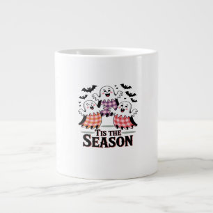 Tis The Season Checkered Halloween Large Coffee Mug