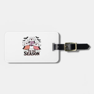 Tis The Season Checkered Halloween Luggage Tag