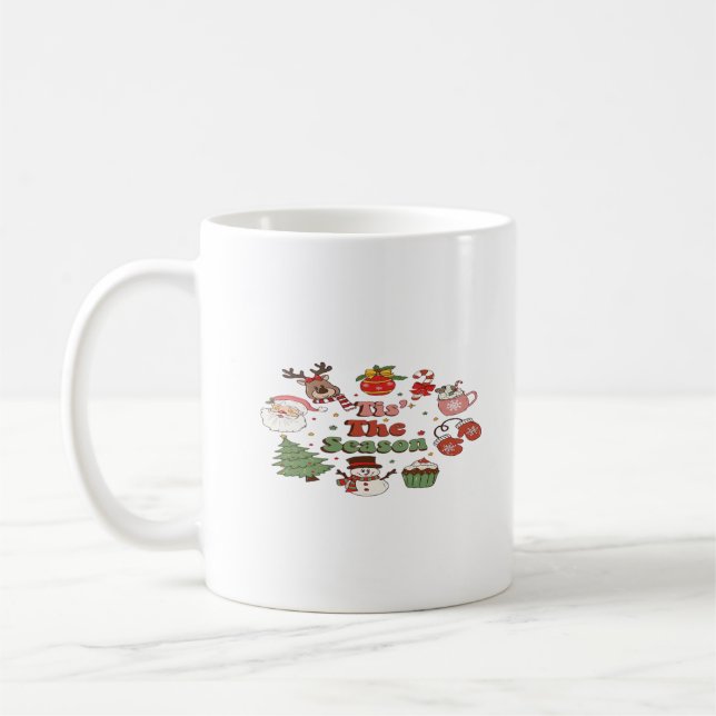 Tis The Season Christmas Acrylic Block Coffee Mug (Left)