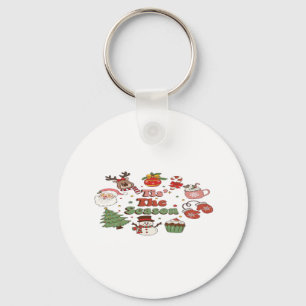 Tis The Season Christmas Acrylic Block Key Ring