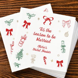 Tis the Season Christmas Bridal Shower  Napkin