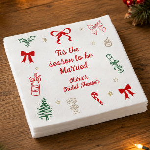 Tis the Season Christmas Bridal Shower Napkin