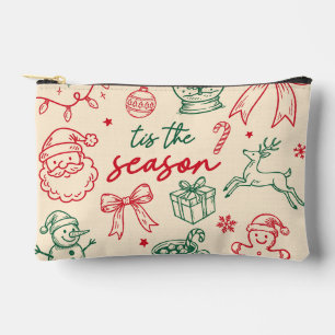Tis the Season - Christmas Doodle Accessory Pouch