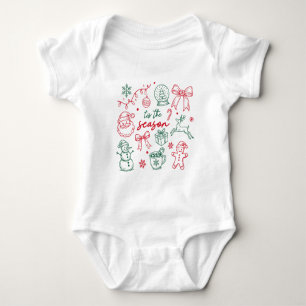 Tis the Season - Christmas Doodle Baby Bodysuit
