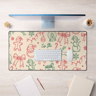Tis the Season - Christmas Doodle Desk Mat