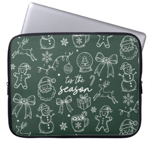 Tis the Season - Christmas Doodle Laptop Sleeve