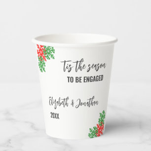 Tis The Season Christmas Engagement Party Paper Cups
