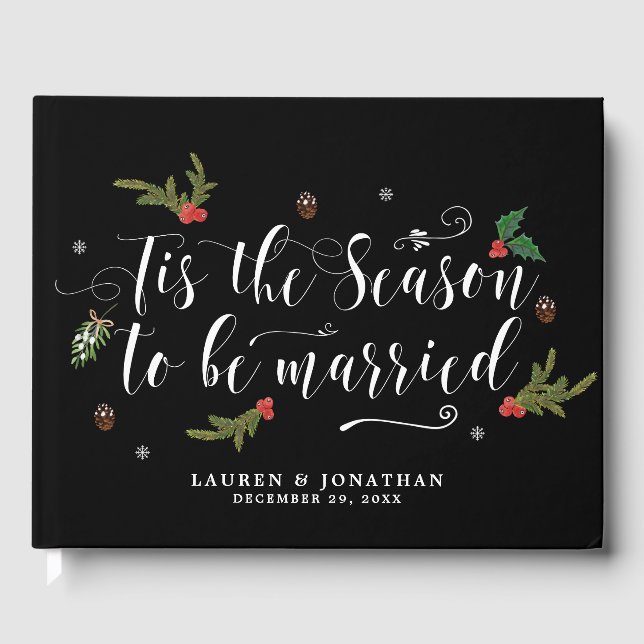 Tis the season christmas holidaywedding guestbook (Front)