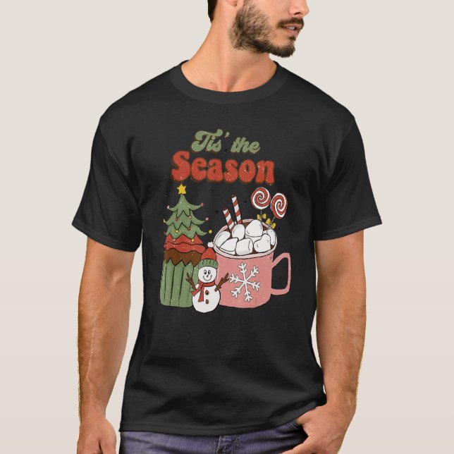 Tis The Season Christmas Hot Cocoa Gingerbread Coo T-Shirt (Front)