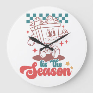 Tis' the Season   Christmas  Large Clock