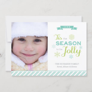 Tis The Season Christmas Photo Holiday Flat Card