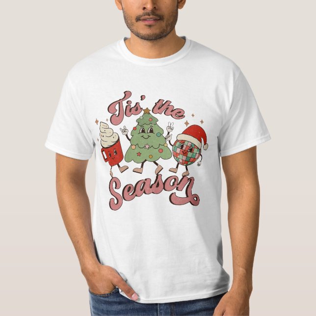 Tis The Season Christmas, Retro Christmas, Xmas Sw T-Shirt (Front)