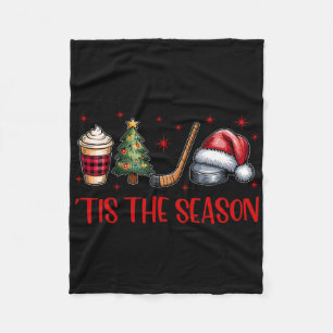 Tis The Season Christmas Santa Coffee Xmas Tree Ic Fleece Blanket