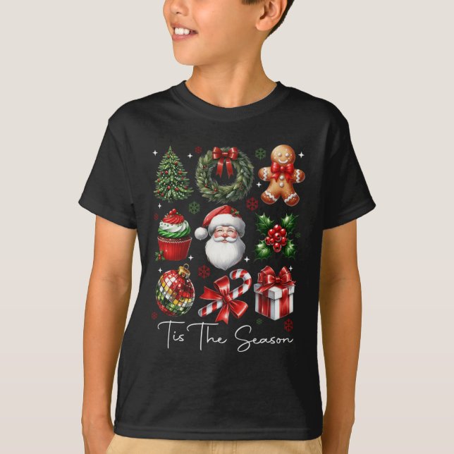 Tis The Season Christmas Santa Gingerbread Xmas Tr T-Shirt (Front)