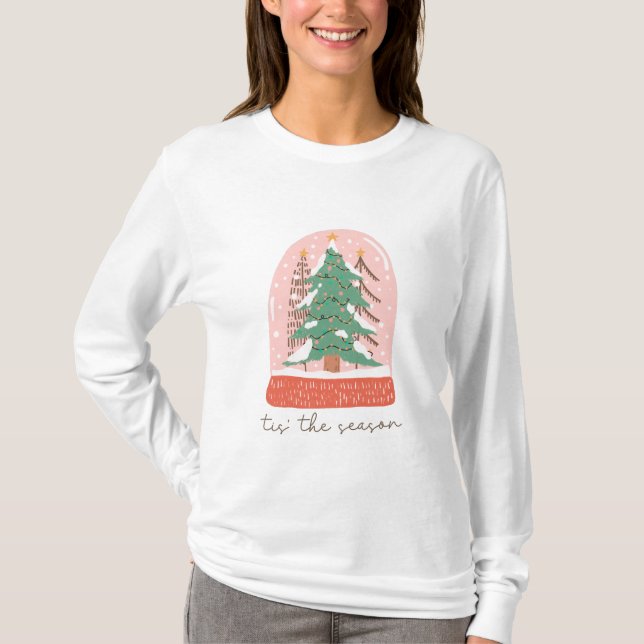 Tis The Season Christmas Snow Globe Holiday T-Shirt (Front)