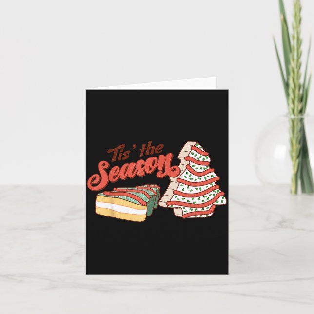 Tis' The Season Christmas Tree Cakes Xmas Pajamas  Card (Front)