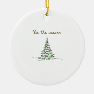 Tis The Season Christmas Tree Debbie Groovy Santa Ceramic Tree Decoration