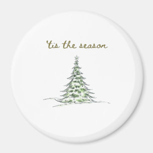 Tis The Season Christmas Tree Debbie Groovy Santa Magnet