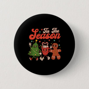 Tis The Season Christmas Tree Gingerbread Cookie C 6 Cm Round Badge