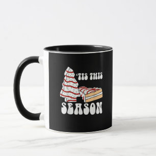 Tis The Season Christmas Tree Groovy Retro Vintage Mug