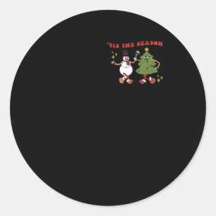 Tis The Season Christmas Tree Pals Classic Trendy Classic Round Sticker