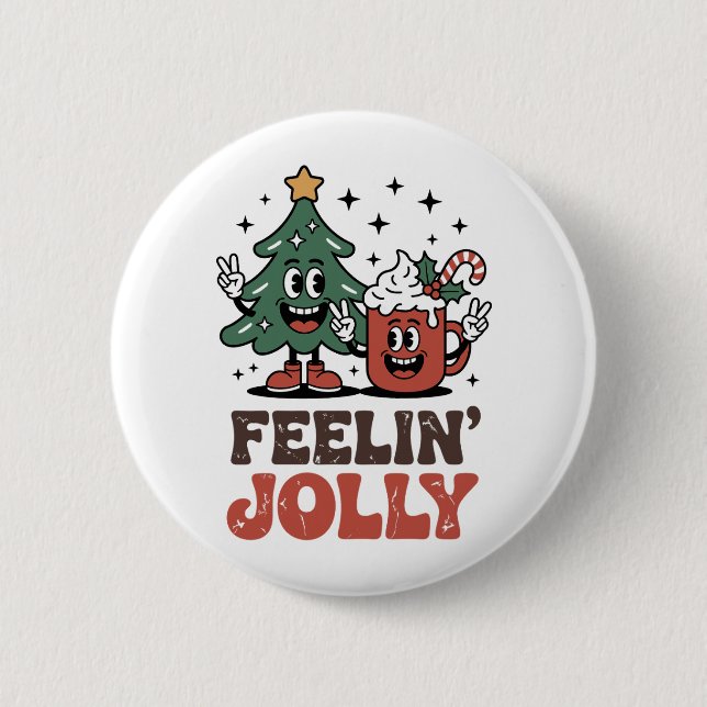 Tis The Season Christmas Tree Santa Hat Coffee 6 Cm Round Badge (Front)