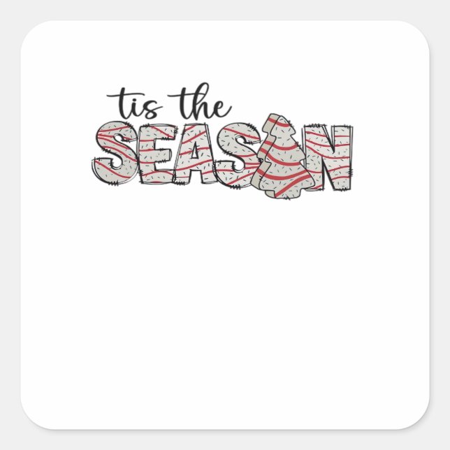 Tis The Season Christmas Tree Square Sticker (Front)