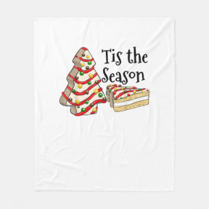 Tis The Season Christmas Tree Vintage Christmas Co Fleece Blanket