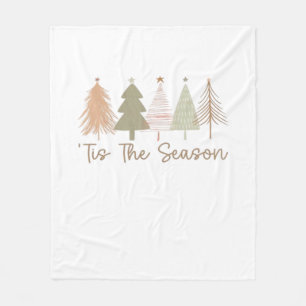 Tis The Season Christmas Trees Whimsical Christmas Fleece Blanket