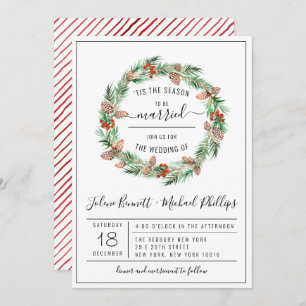 'Tis The Season   Christmas Wedding Invitation