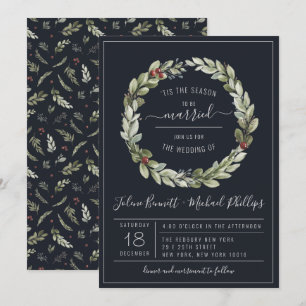 'Tis The Season   Christmas Wedding Invitation