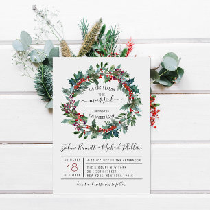 'Tis The Season   Christmas Wedding Invitation