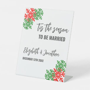 Tis The Season Christmas Wedding Pedestal Sign