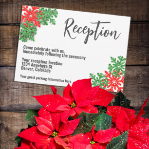 Tis The Season Christmas Wedding Reception Enclosure Card