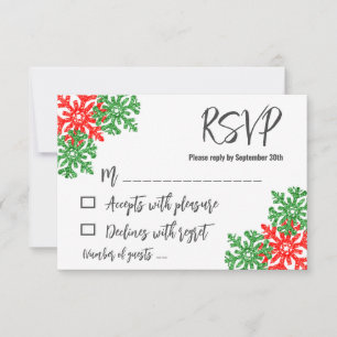 Tis The Season Christmas Wedding RSVP Card