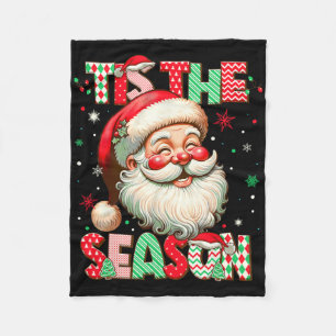 Tis The Season Christmas Xmas Santa Men Women Boy Fleece Blanket