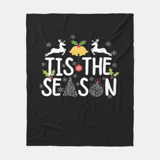Tis The Season Classic Minimal Clean Fleece Blanket (Front)