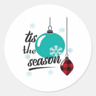 Tis The Season Classic Retro Clean Classic Round Sticker