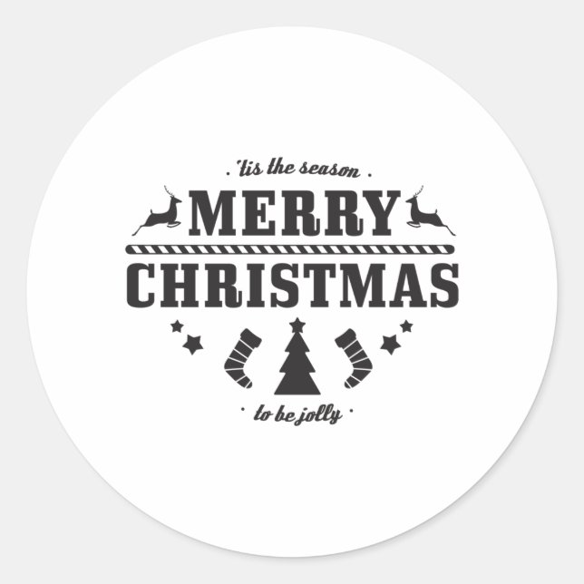 Tis the Season Classic Round Sticker (Front)